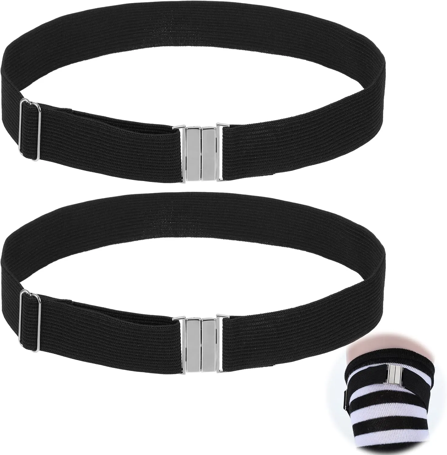 2 Pcs Women's Thigh Garter Belt Adjustable Thigh Garters Belts Elastic Garter Belt with Buckle Plus Size Leg Harness