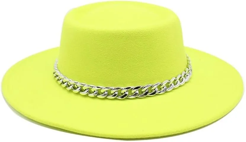 8.5cm Big Brim Jazz Hat New Golden Chain Dome Raised Top French Top Hat European Style Felt Hat Fengyan Cowboy Hats