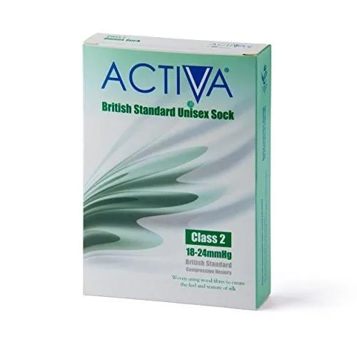 Activa Class 2 Unisex Ribbed Support Socks 18-24 mmHg Brown Medium