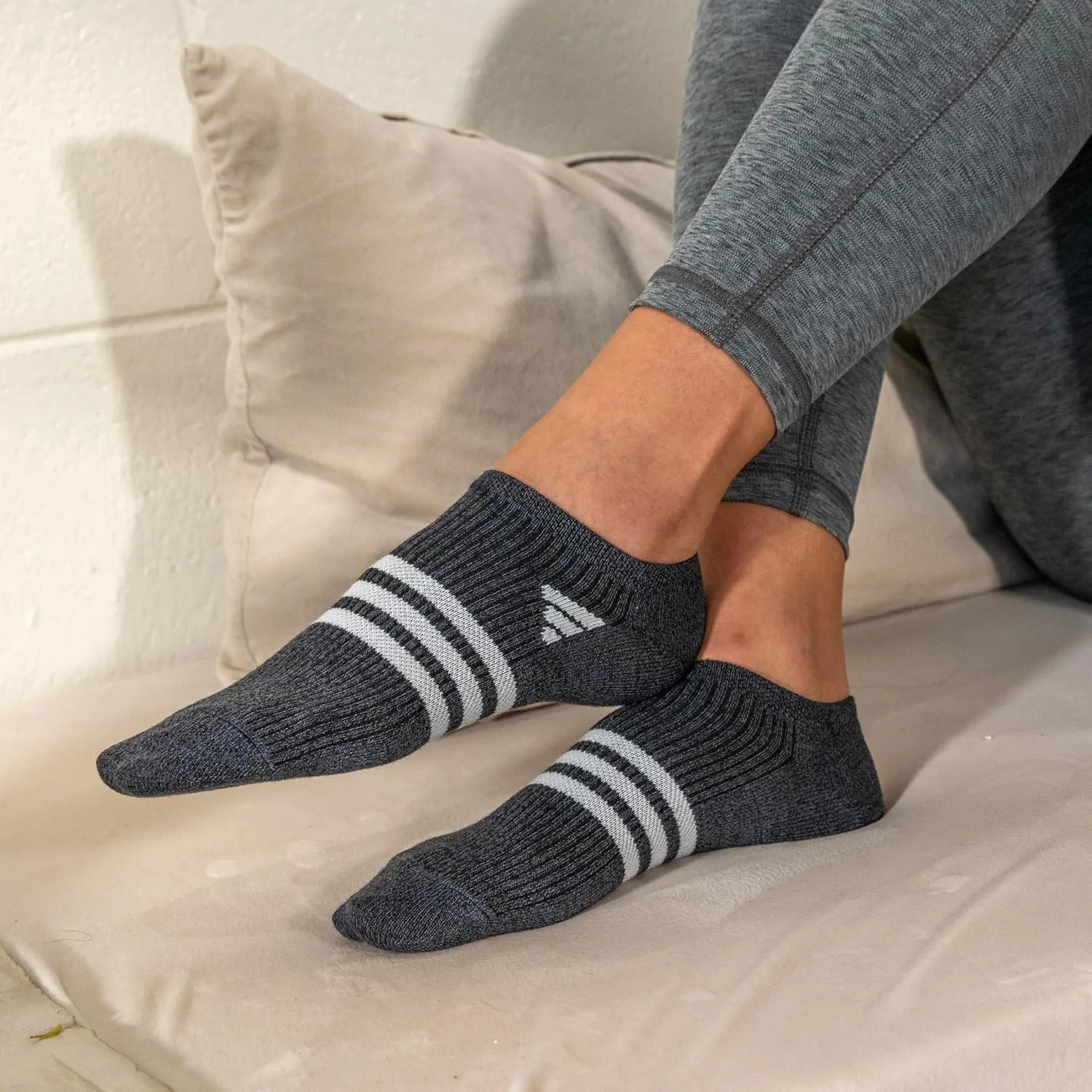 adidas Women's Superlite 3.0 No Show Athletic Socks Low-Profile Fit with Targeted Padding and Arch Compression (6 Pairs)