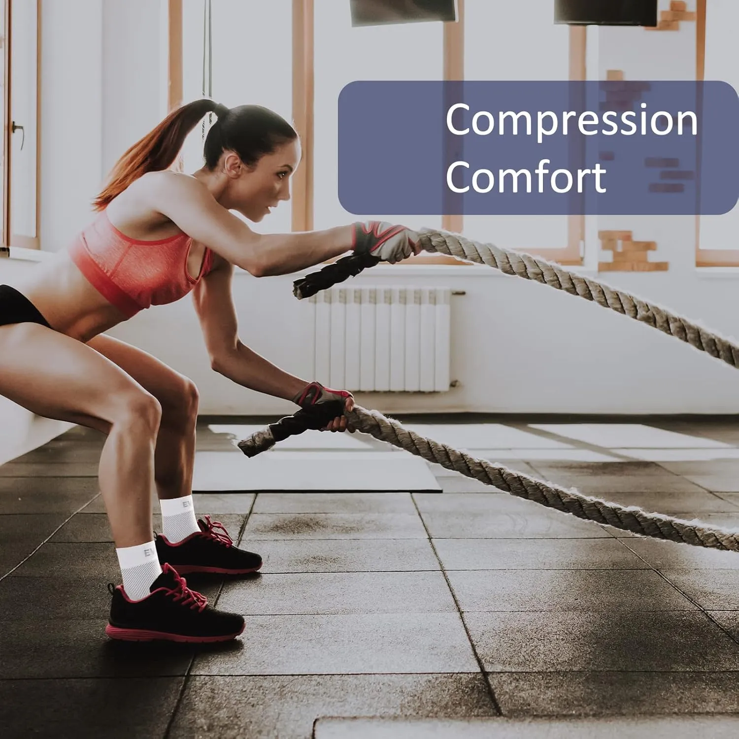 Ankle Compression Sleeve, 20-30mmHg Plantar Fasciitis Socks, Ankle Compression Socks for Women and Men(1Pair), Ankle Sleeve Compression Support, Compression Ankle Sleeve, Heel Pain Achilles Tendonitis Relief