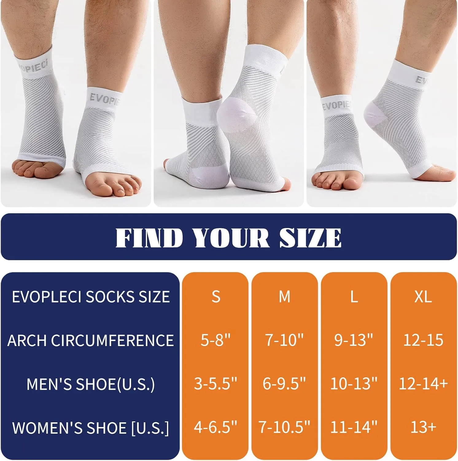 Ankle Compression Sleeve, 20-30mmHg Plantar Fasciitis Socks, Ankle Compression Socks for Women and Men(1Pair), Ankle Sleeve Compression Support, Compression Ankle Sleeve, Heel Pain Achilles Tendonitis Relief