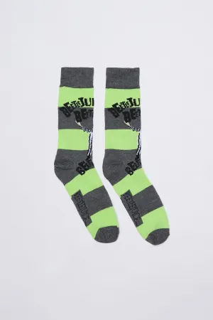Beetlejuice Printed Crew Socks