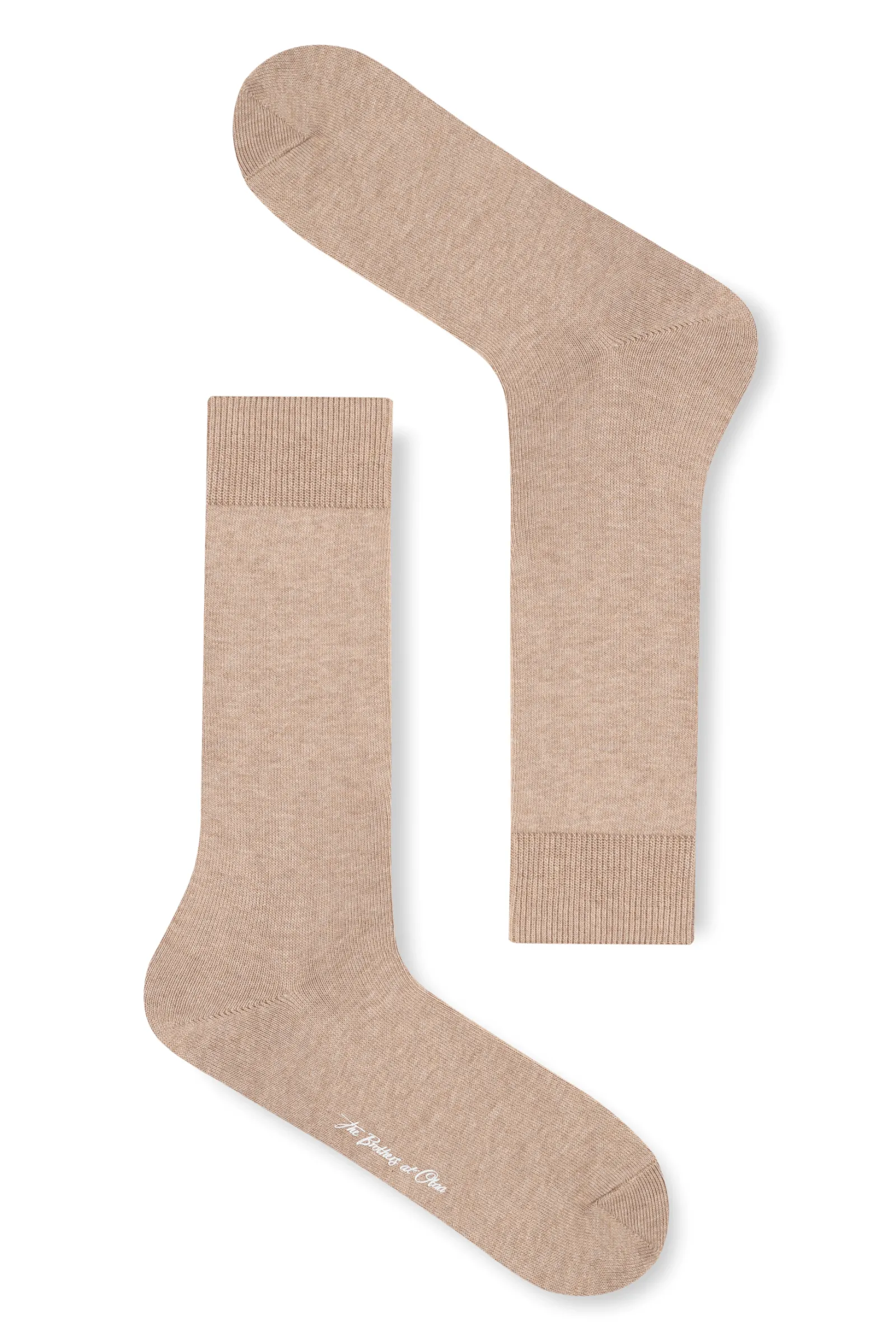 Beige Flat Knit Sock