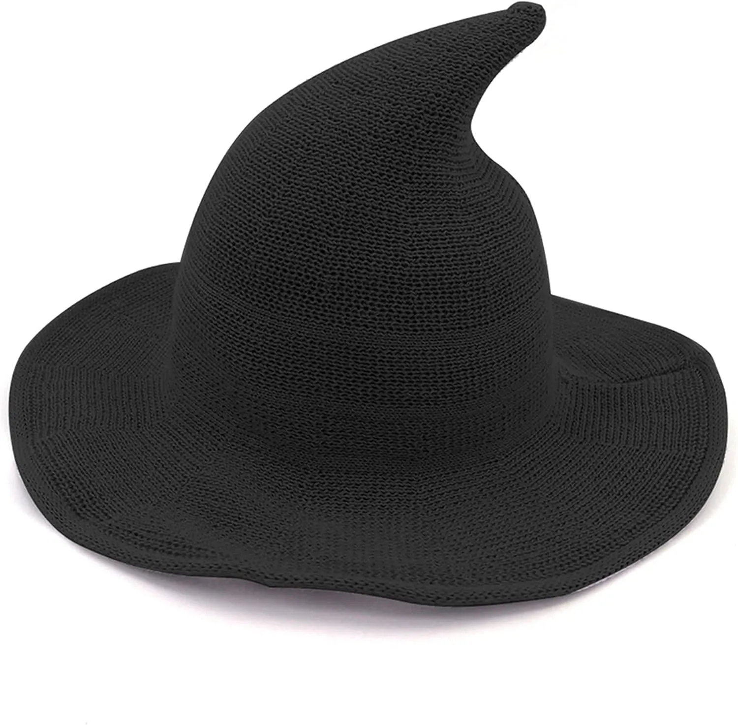Bestjybt Women Halloween Witch Hat Wool Knitted Cap for Party Masquerade Cosplay Costume Accessory Daily
