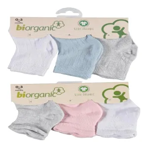 biorganic - Baby socks, 3pr pack, assorted colours