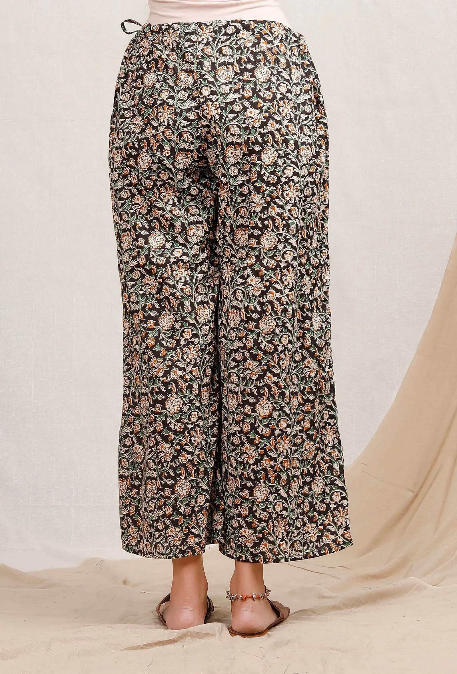 Black Kalamkari Pallazos
