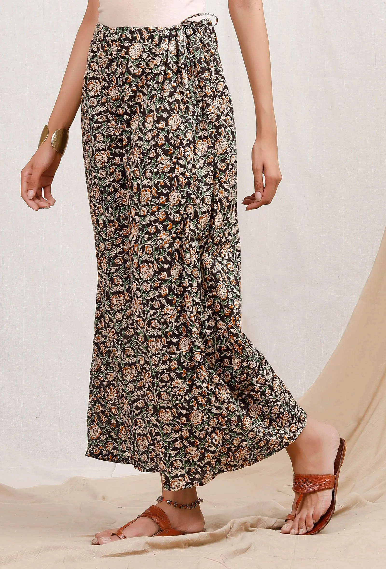 Black Kalamkari Pallazos