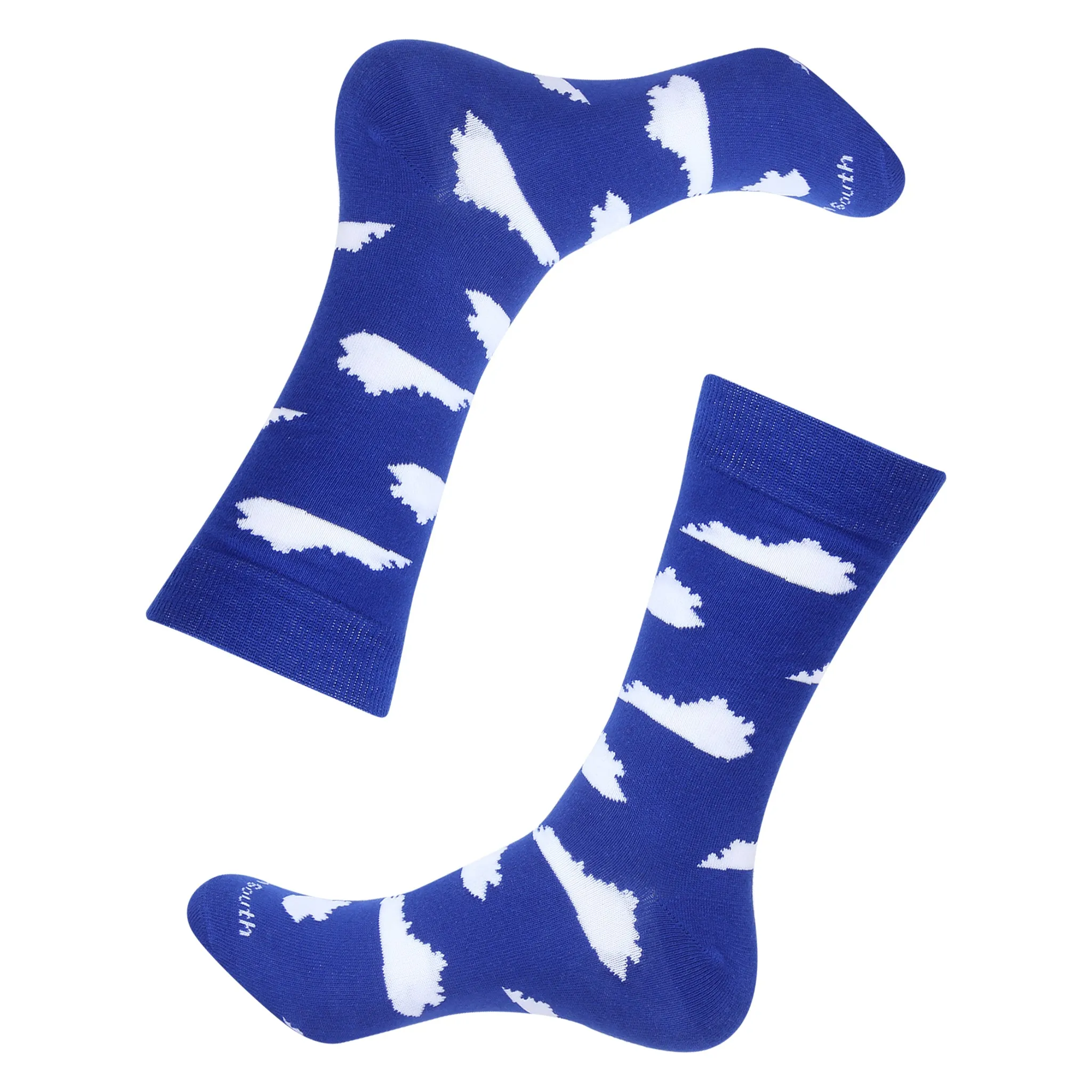 Blue/White Kentucky Shape Socks