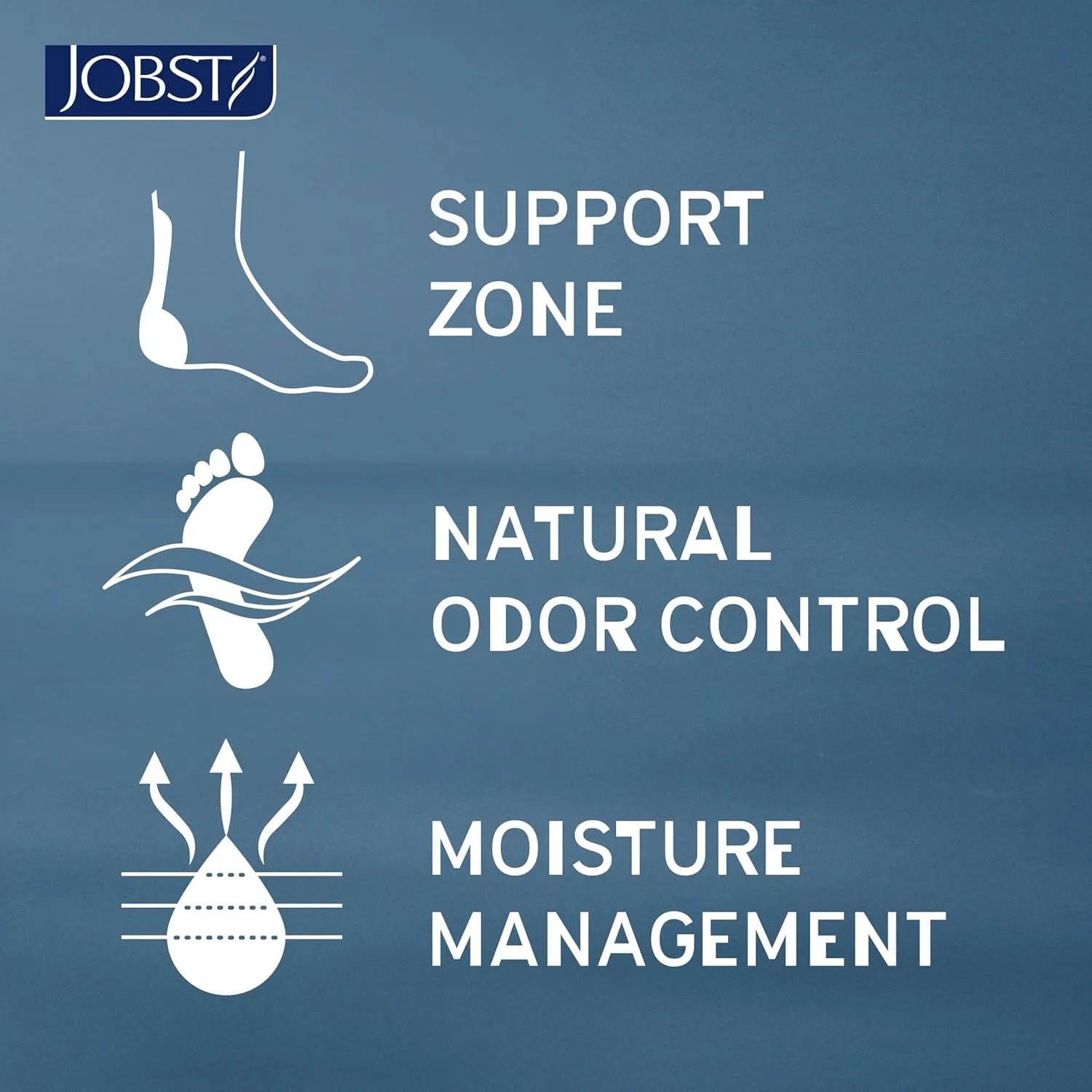 BSN Medical 7529000 JOBST Sock, Knee High, 20-30 mmHg, Closed Toe, Small, White/Grey