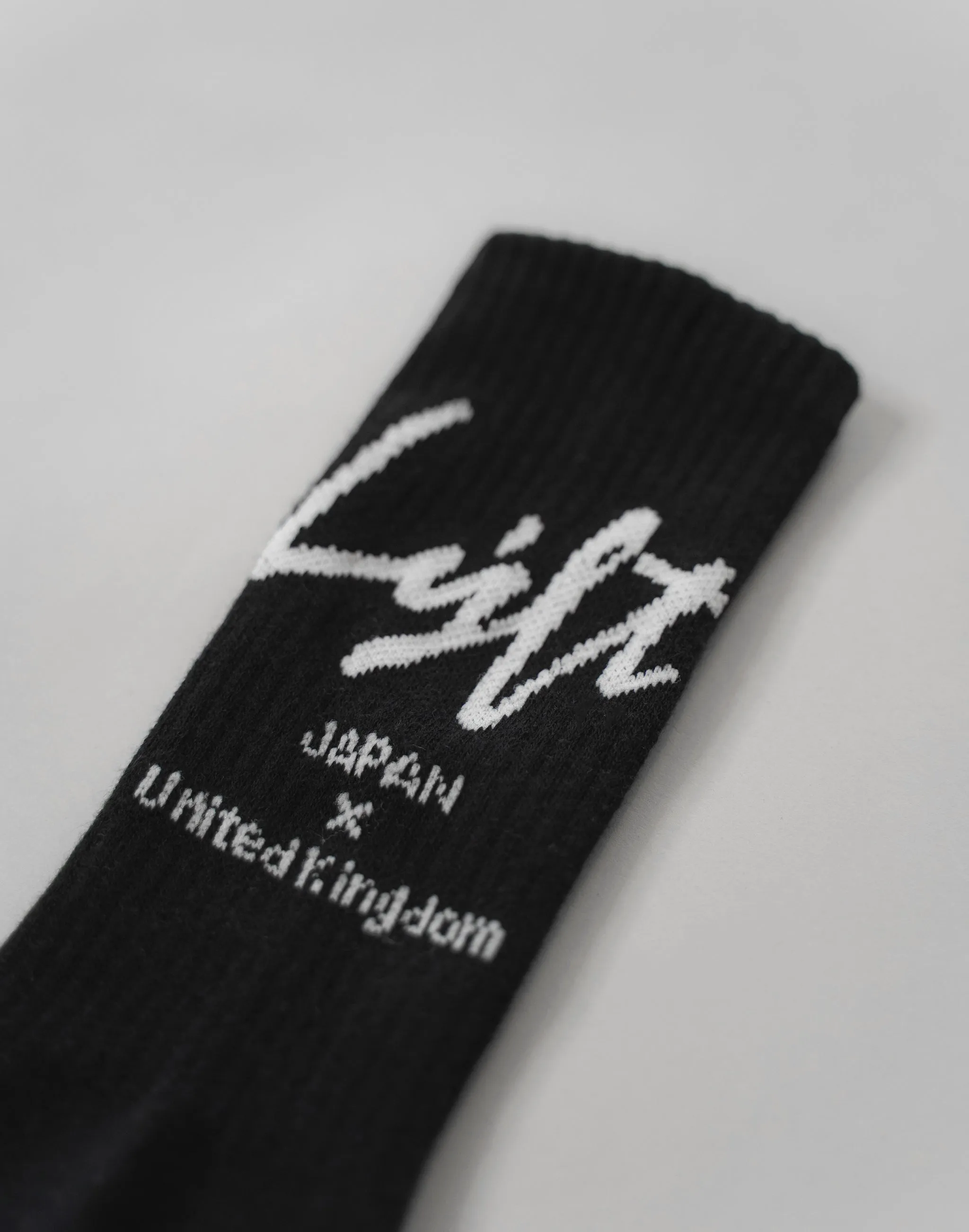 Calf Script Logo Socks - Black