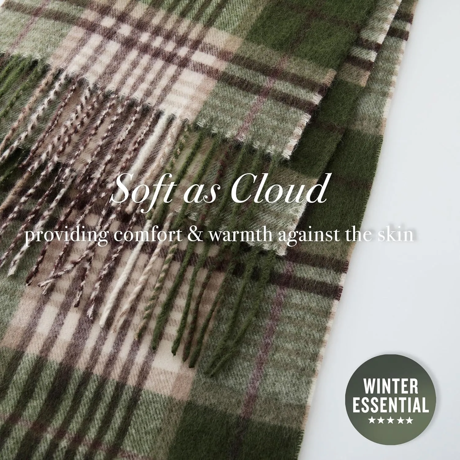 CALVIN & OLIVIA Ultra-Soft Winter Cashmere Feel Scarf Warm Long Unisex Winter Scarves Perfect Holiday Gift for Women Men
