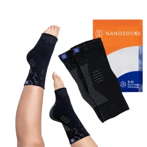 Compression Socks for Women & Men (1 Pair) - BEST Ankle Brace Support Sleeve for Neuropathy, Plantar Fasciitis, Diabetic Foot Nerve Pain Relief - Toeless (Large, Black)