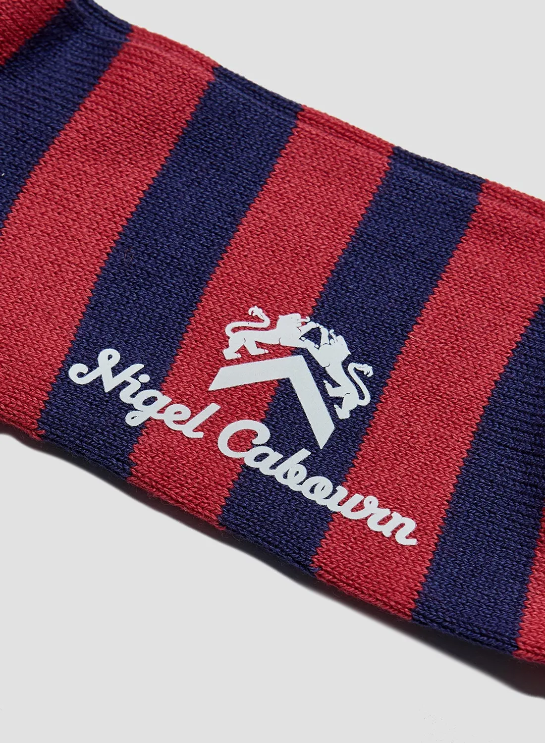 Cotton Stripe Socks in Blue/Red
