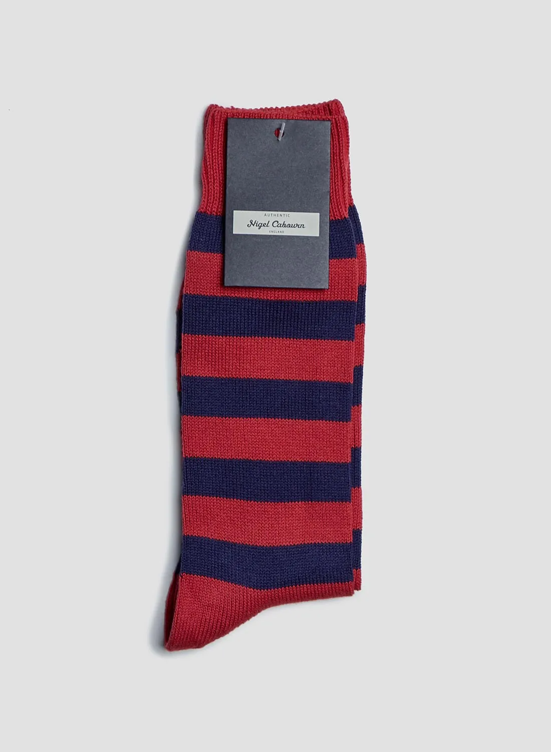 Cotton Stripe Socks in Blue/Red