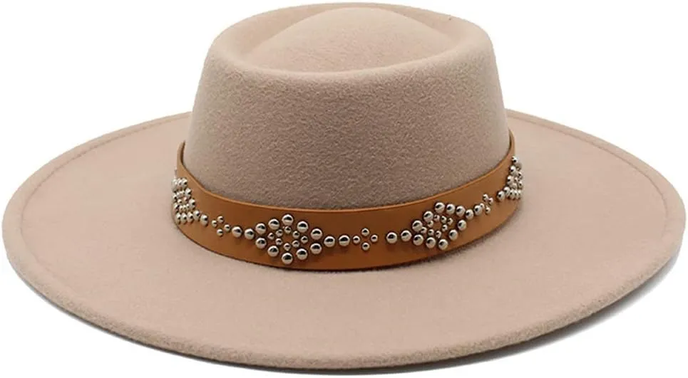 Fedora Hats for Women 9.5Cm Wide Brim Khaki Black Felted Dress Hat Panama Church Men Jazz Hat Sombreros