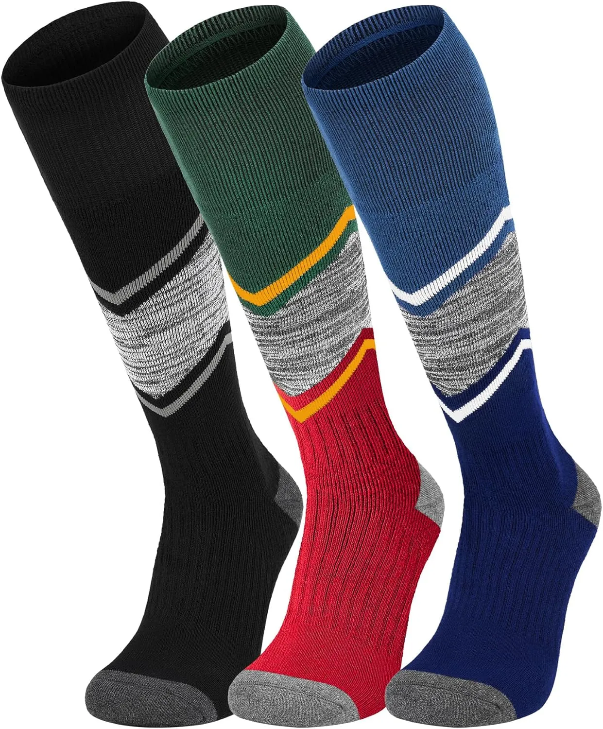 FITRELL 2/3 Pack Merino Wool Ski Socks for Snowboarding, Full Cushioned Winter Thermal Knee-high Warm Socks for Men and Women
