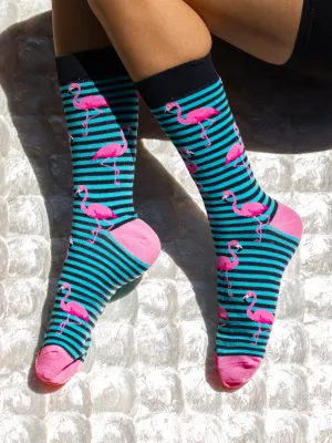 FLAMINGO STRIPES BLUE PINK - UNISEX