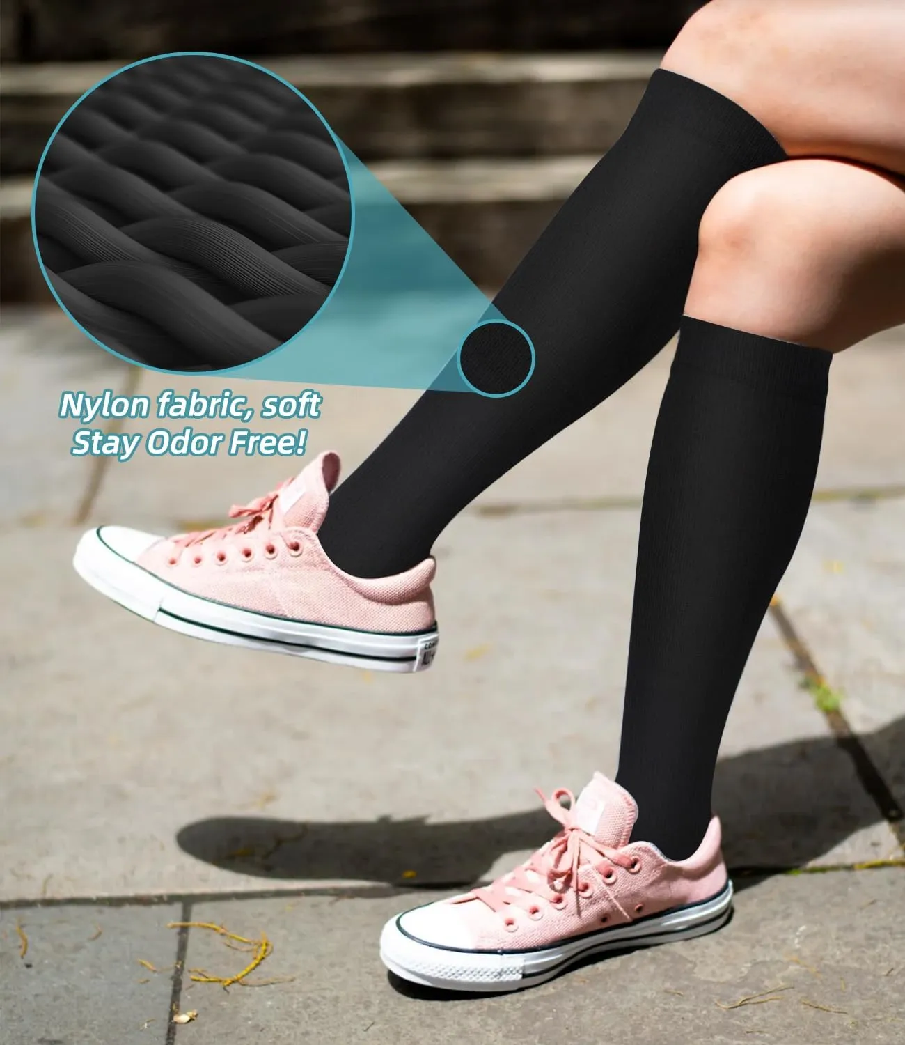 FuelMeFoot Compression Socks For Women Men - Graduated Support Knee High Socks For Nurses, Travel, Athletic