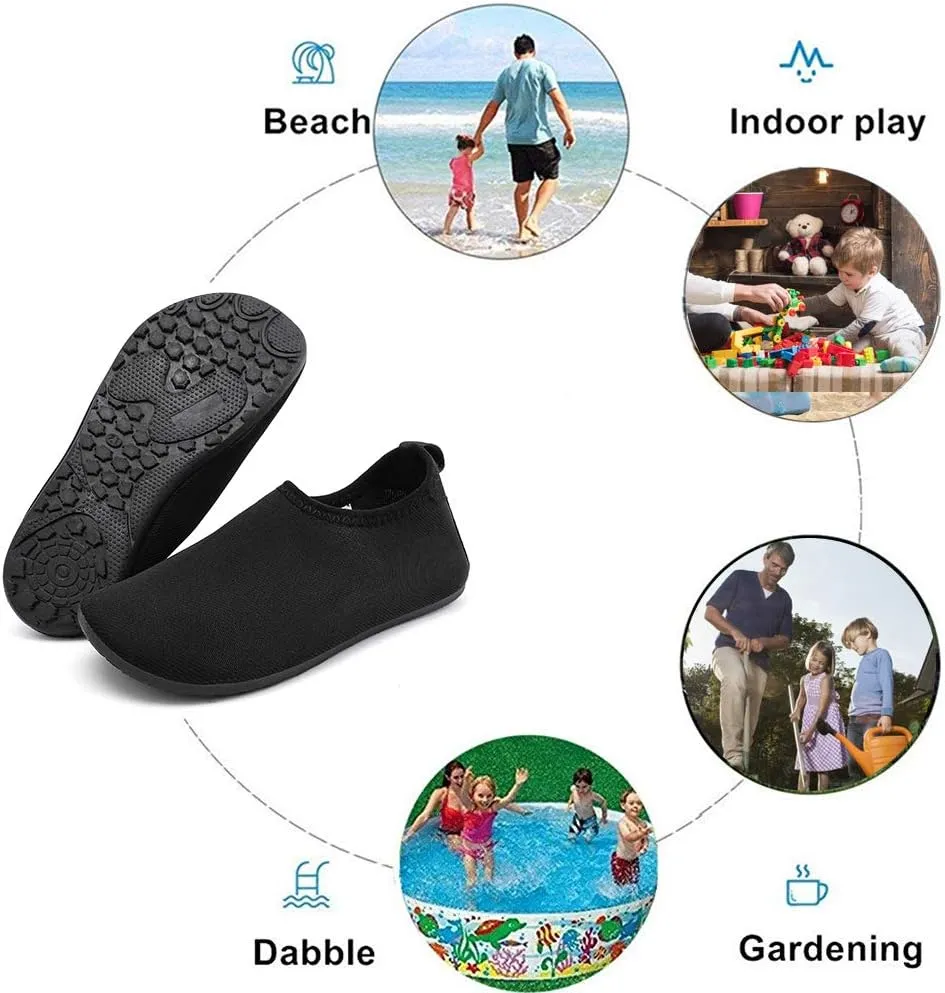 HIITAVE Kids Water Shoes Non-Slip Beach Swim Barefoot Quick Dry Aqua Pool Socks for Boys & Girls Toddler