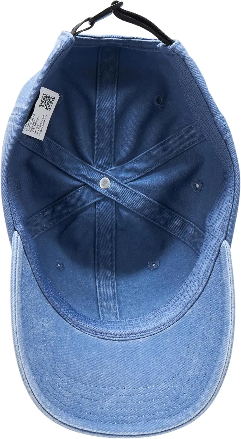 HUGO Men's Washed Out Small Logo Cotton Baseball Hat