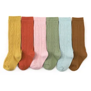 Little Stocking Co  | Knee High Cable Knit Socks 6 Pack ~ Garden Party