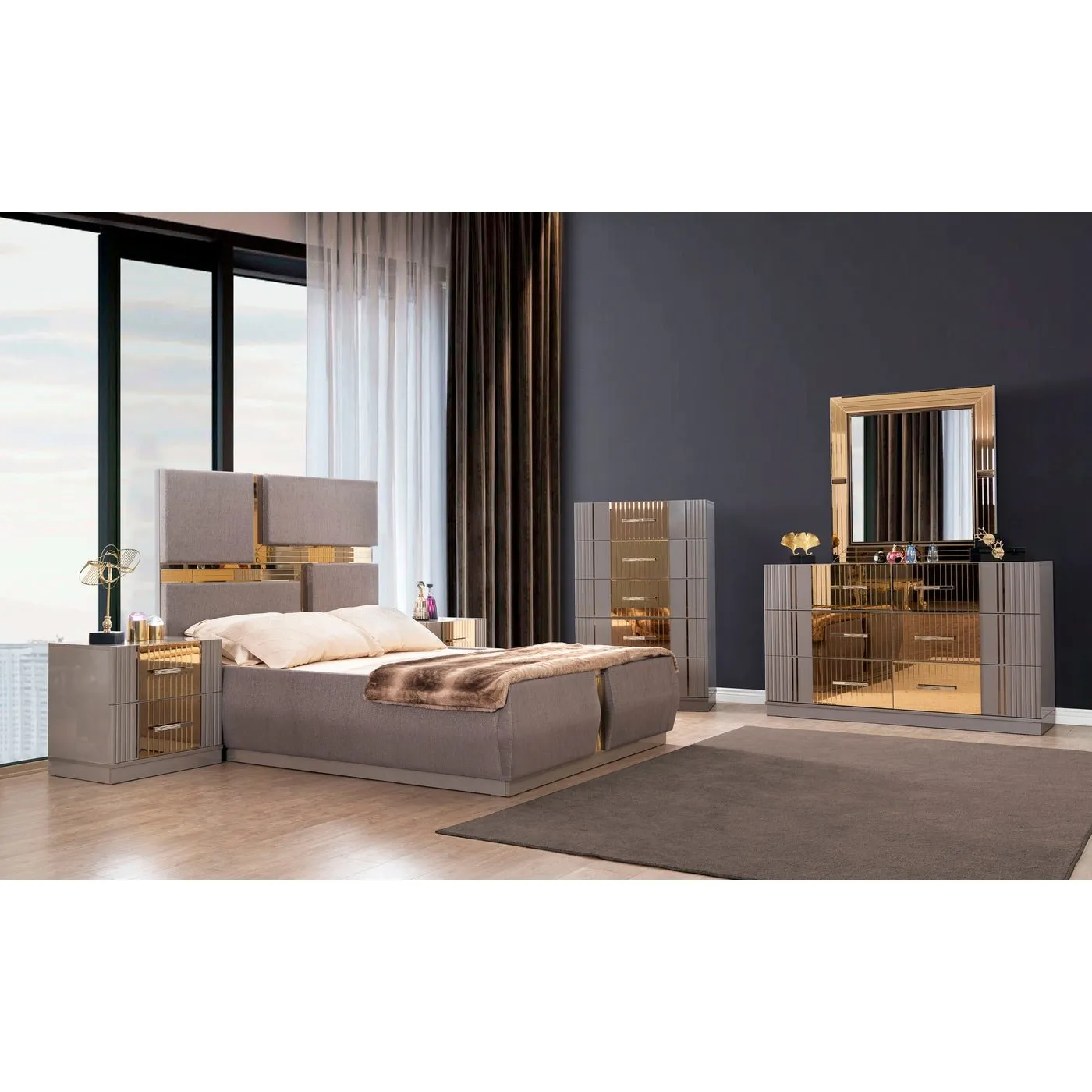 Lorenzo Grey Bedroom Set