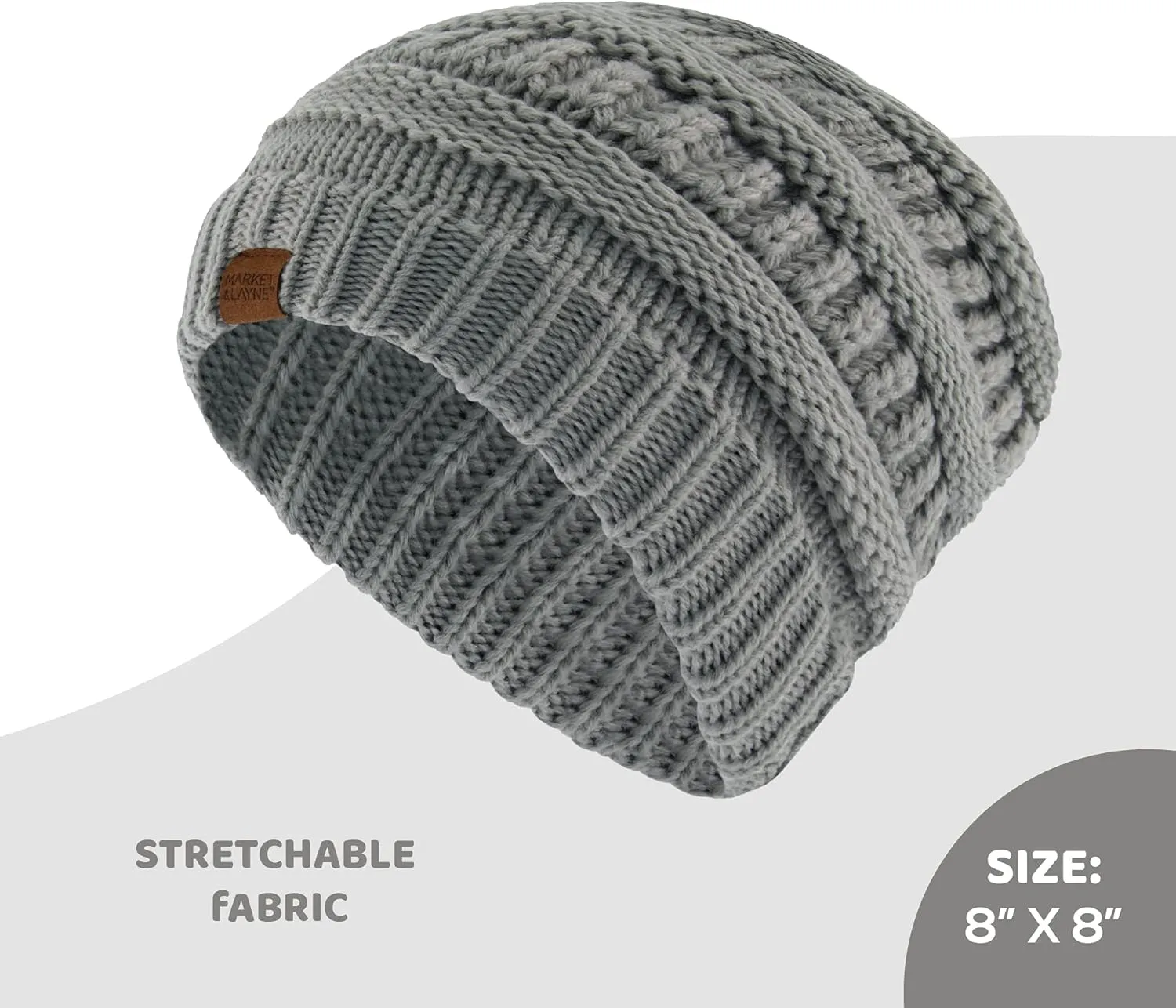 Market & Layne Beanies Women Warm Winter Beanie for Women Thick Chunky Knit Beanie Hats for Women Winter Hats for Women