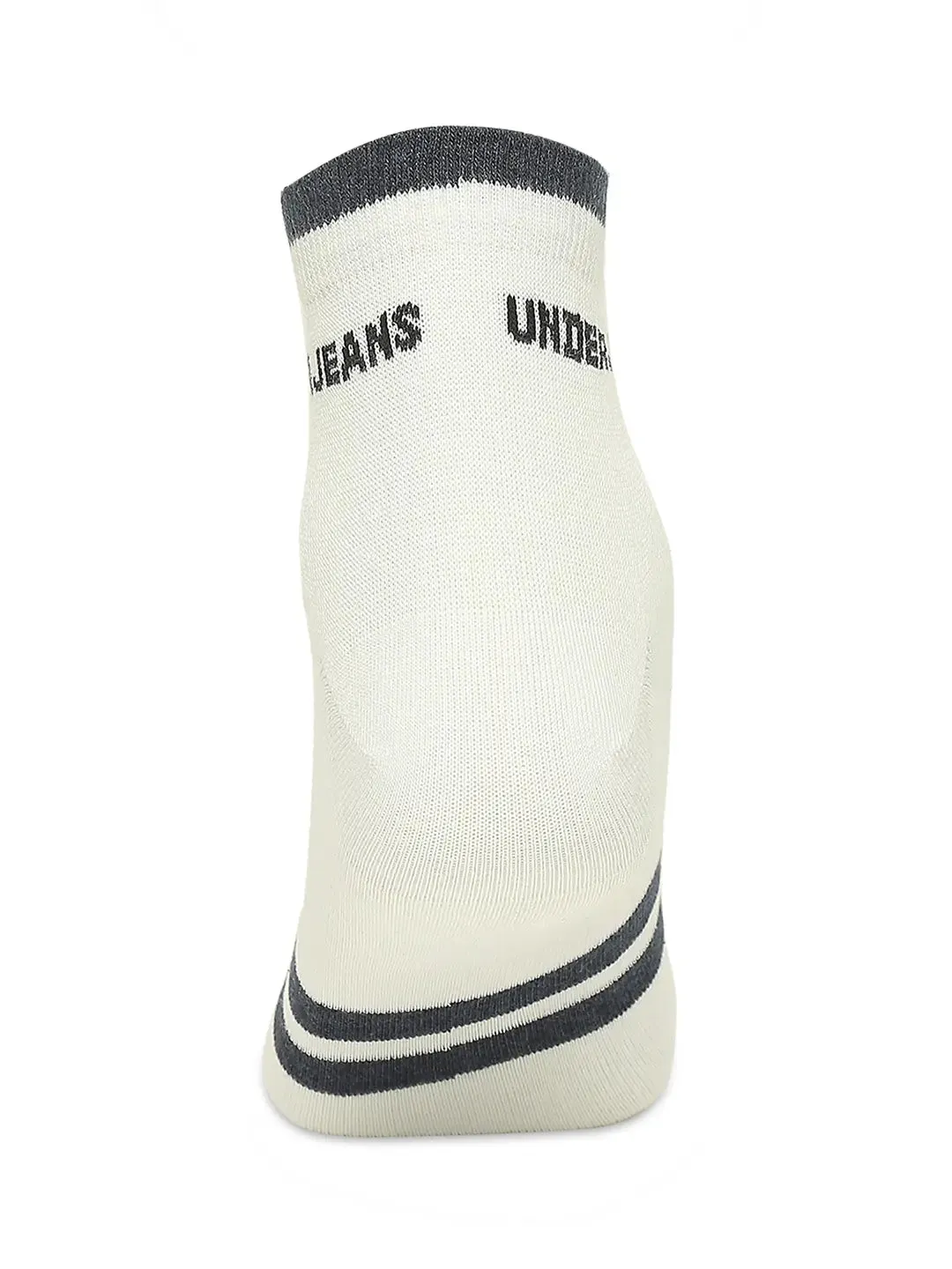Men Premium Anthra Melange & White Ankle Length Socks - Pack Of 2- Underjeans By Spykar