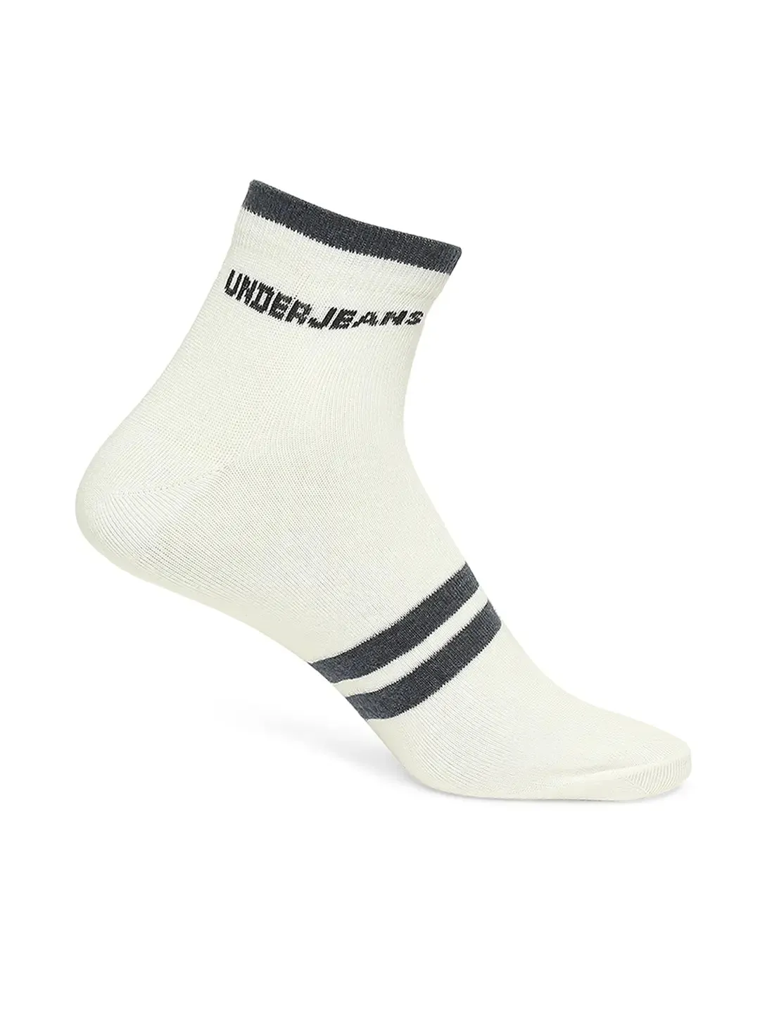 Men Premium Anthra Melange & White Ankle Length Socks - Pack Of 2- Underjeans By Spykar