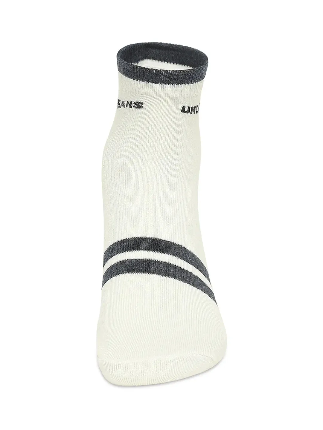 Men Premium Anthra Melange & White Ankle Length Socks - Pack Of 2- Underjeans By Spykar