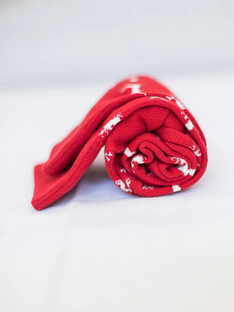 Mens Christmas Leaping Deer Socks - Red