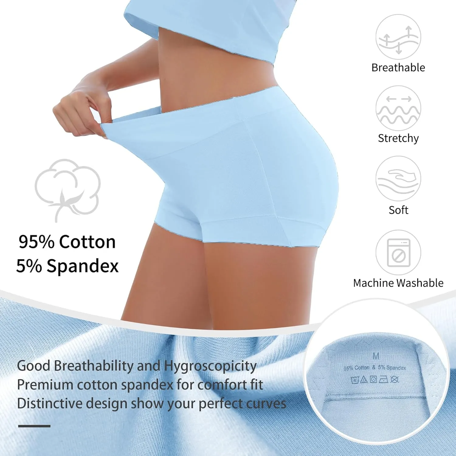 Migbean Boy Shorts Underwear for Women - Boxers for Women,womens Cotton Underwear,Boyshorts for Women,Cotton Boyshorts
