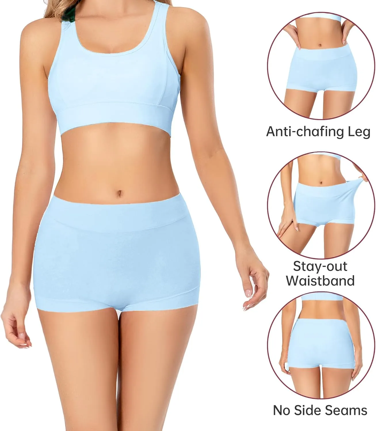 Migbean Boy Shorts Underwear for Women - Boxers for Women,womens Cotton Underwear,Boyshorts for Women,Cotton Boyshorts