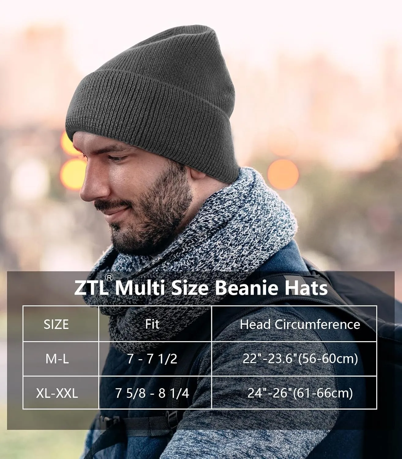 M/L/XL/XXL Waterproof Merino Wool Beanie for Men Women, Warm Fleece Lined Rainproof Windproof Winter Hat for All Weather
