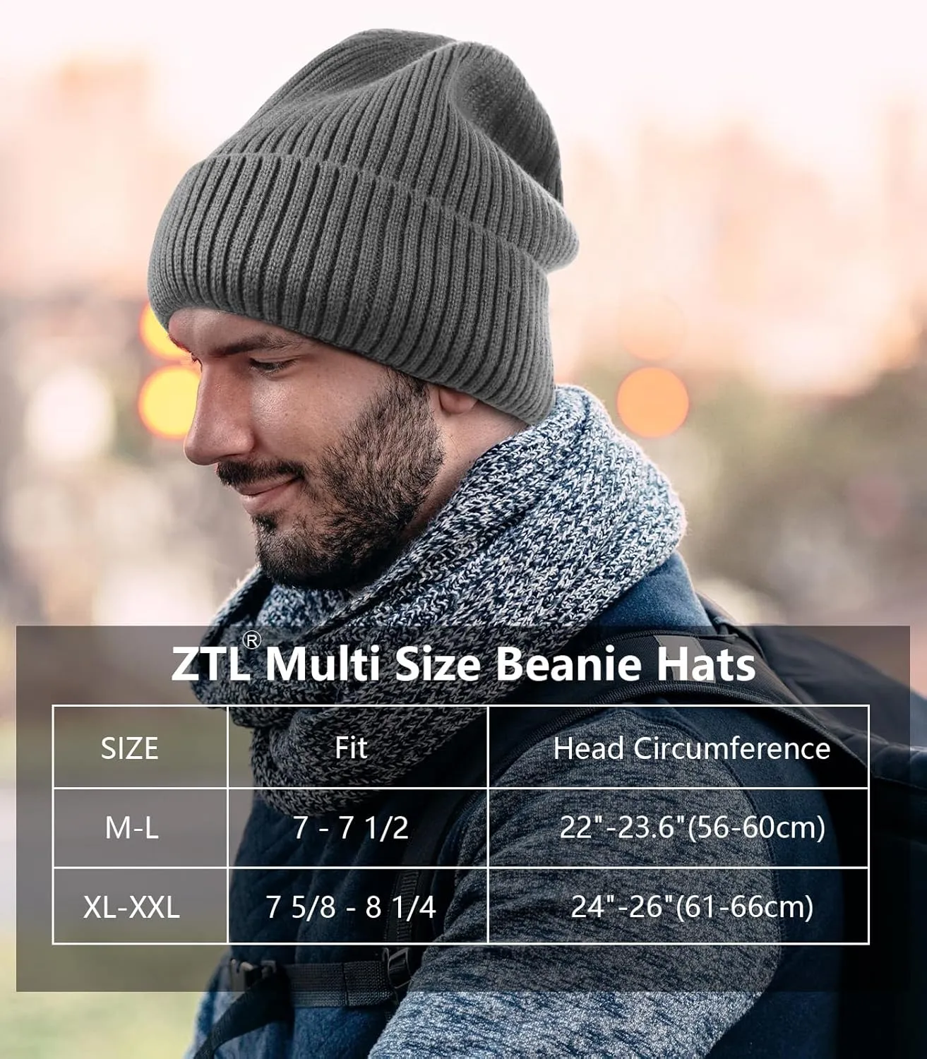M/L/XL/XXL Waterproof Merino Wool Beanie for Men Women, Warm Fleece Lined Rainproof Windproof Winter Hat for All Weather