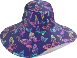 MNSRUU Wide Brim Hats Women Butterfly Sun Hat Packable Sun Visors Summer Beach Hat for UV Protection