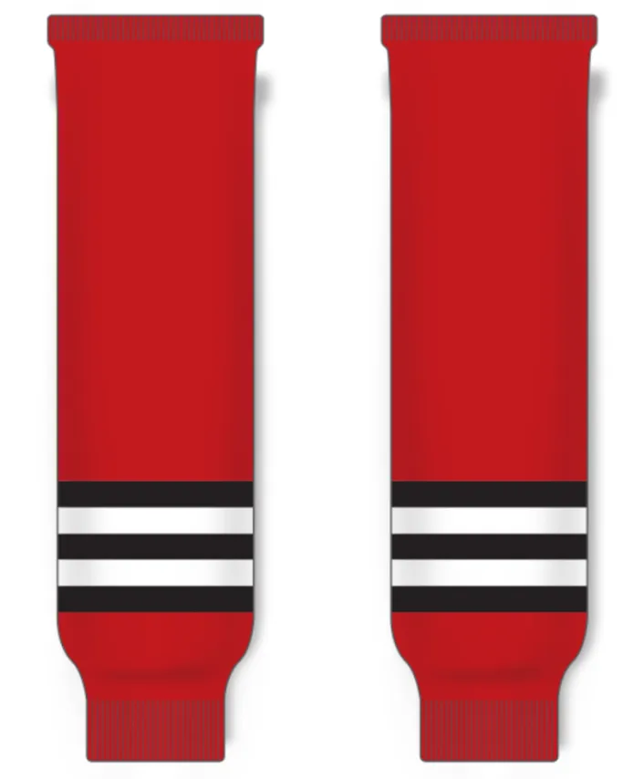 Modelline Mississauga Ice Dogs Away Red Knit Ice Hockey Socks