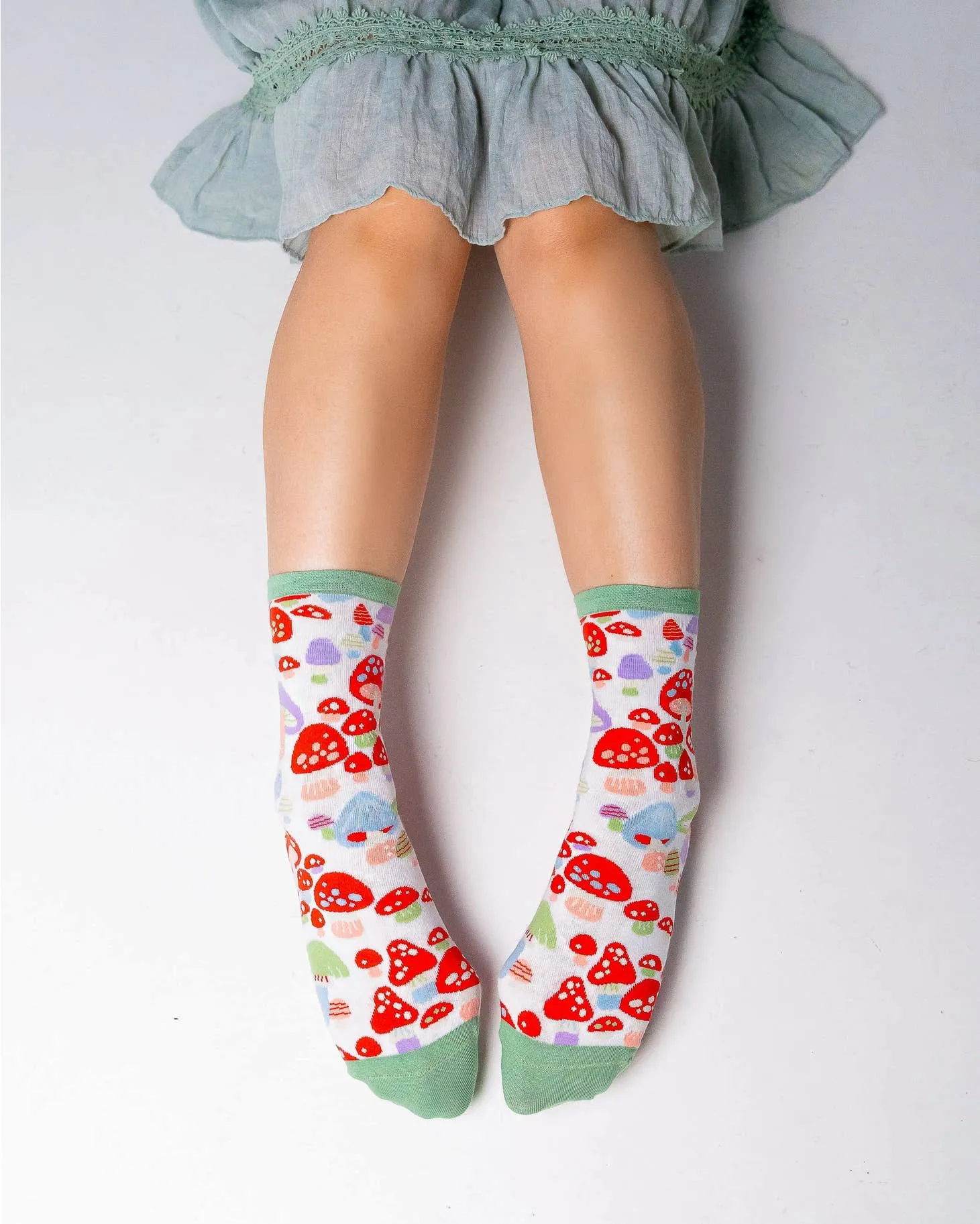 Mushroom Forest Crew Sock - U.S. Women's Size 5.5 - 10