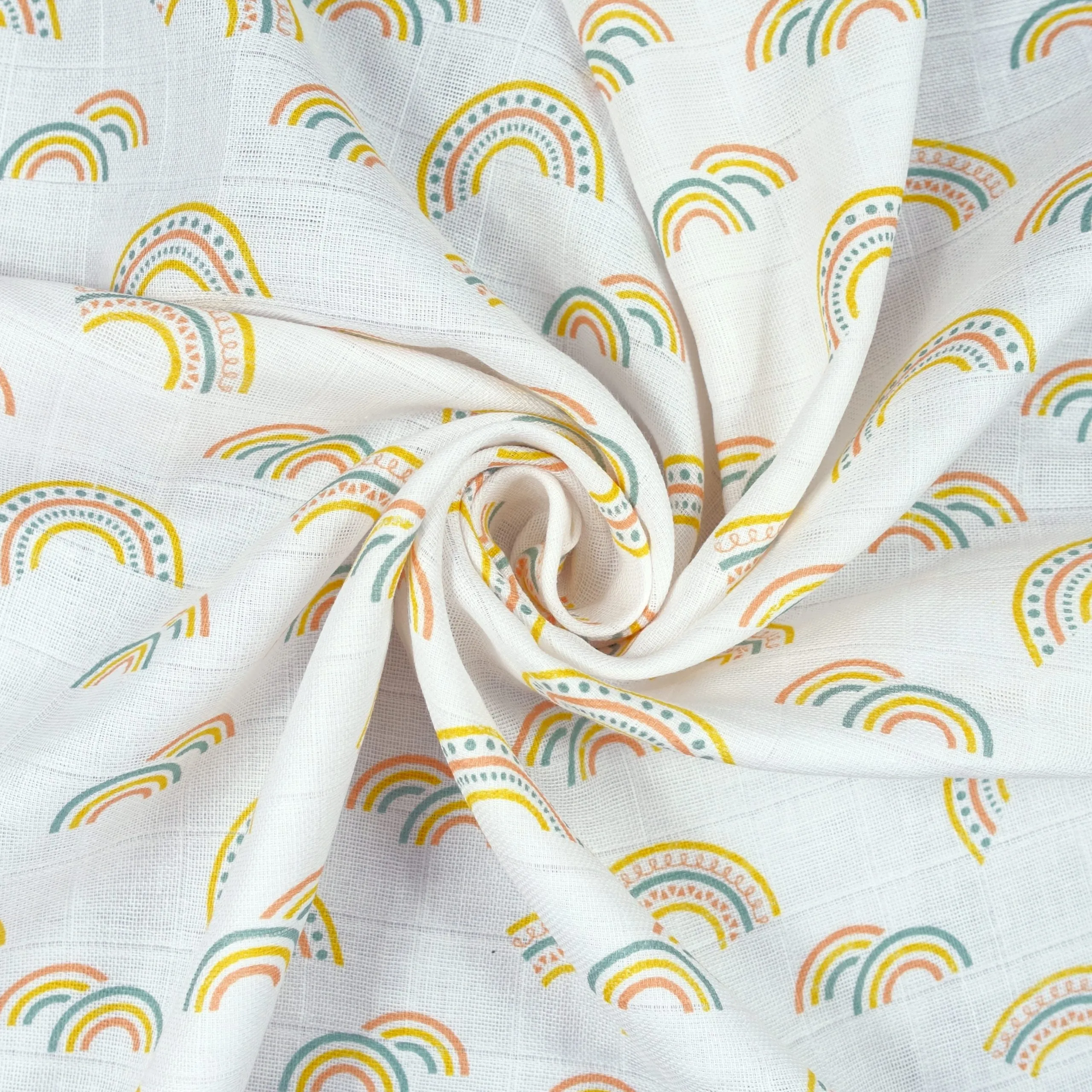 Muslin Squares 12 Pack - Scandi Rainbow with Plain Colours