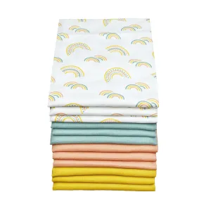 Muslin Squares 12 Pack - Scandi Rainbow with Plain Colours