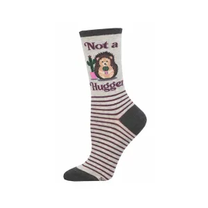 Not A Hugger Hedgehog Crew Socks - Womens