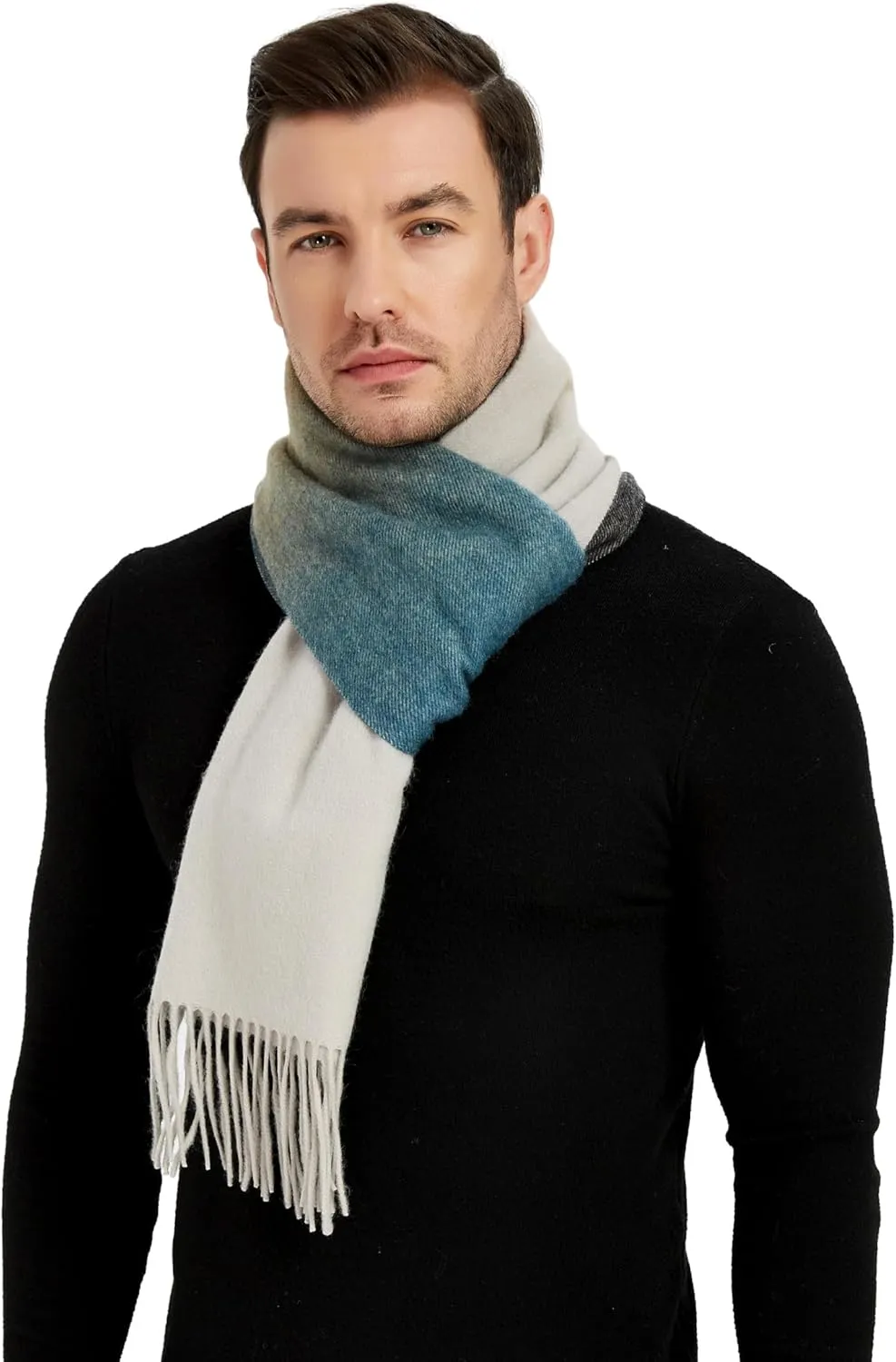 Novawo Mens Wool Scarf Warm and Soft Long Scarves Winter Stylish Scarves