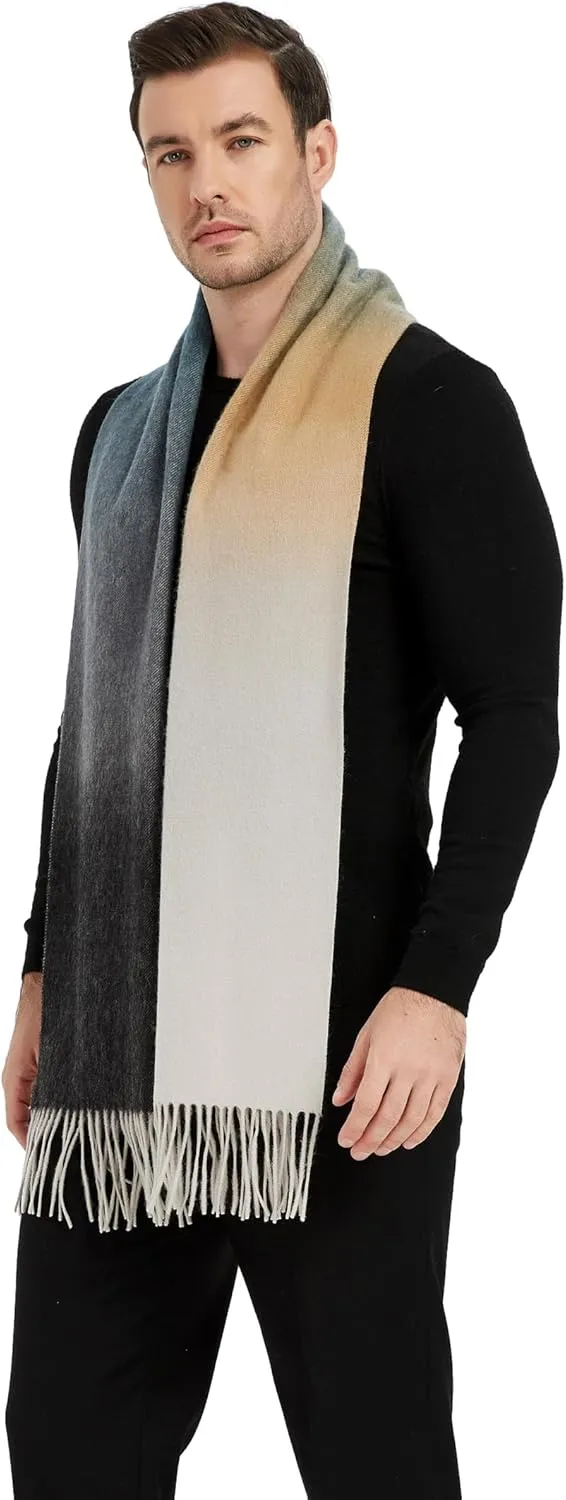 Novawo Mens Wool Scarf Warm and Soft Long Scarves Winter Stylish Scarves