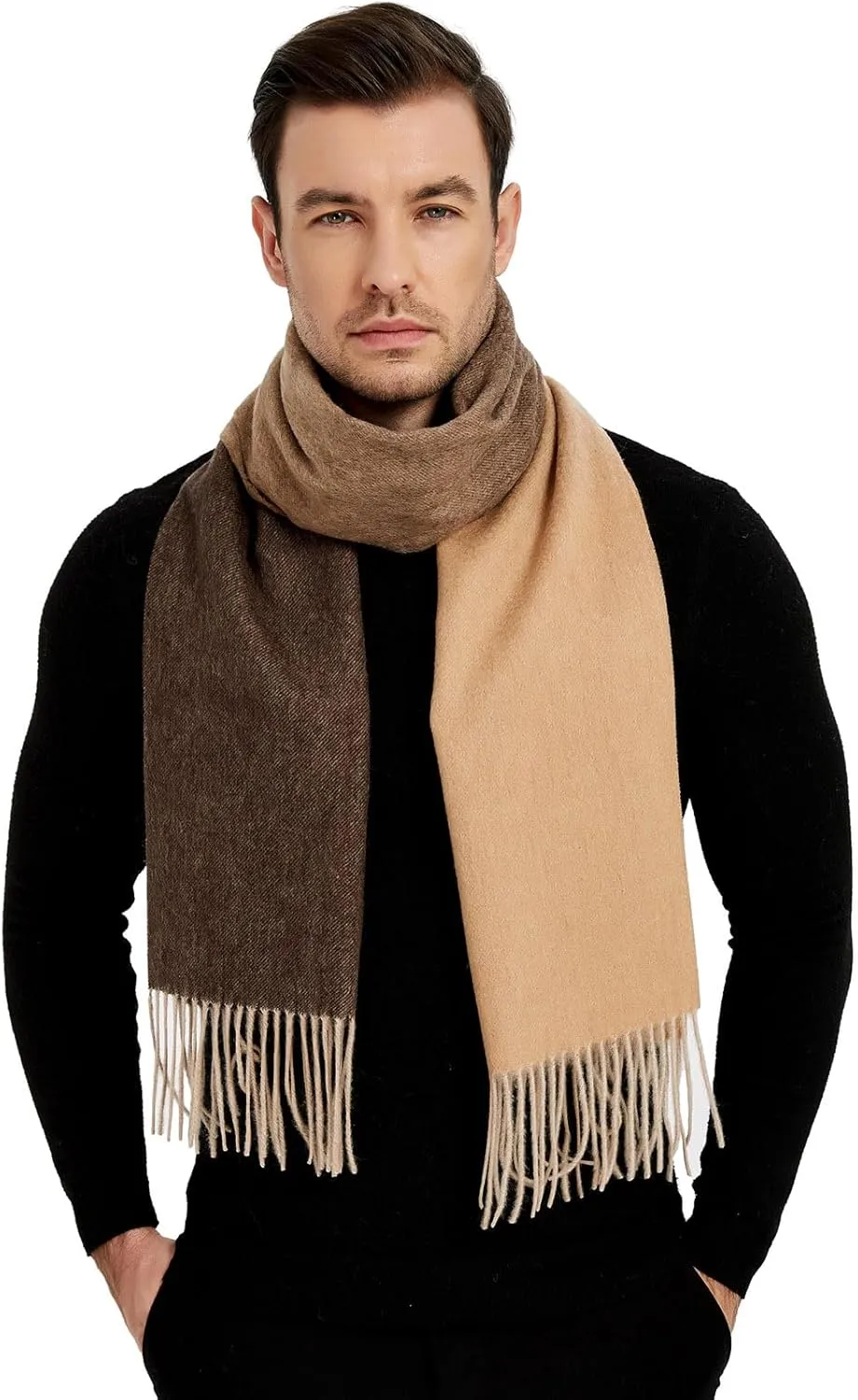 Novawo Mens Wool Scarf Warm and Soft Long Scarves Winter Stylish Scarves