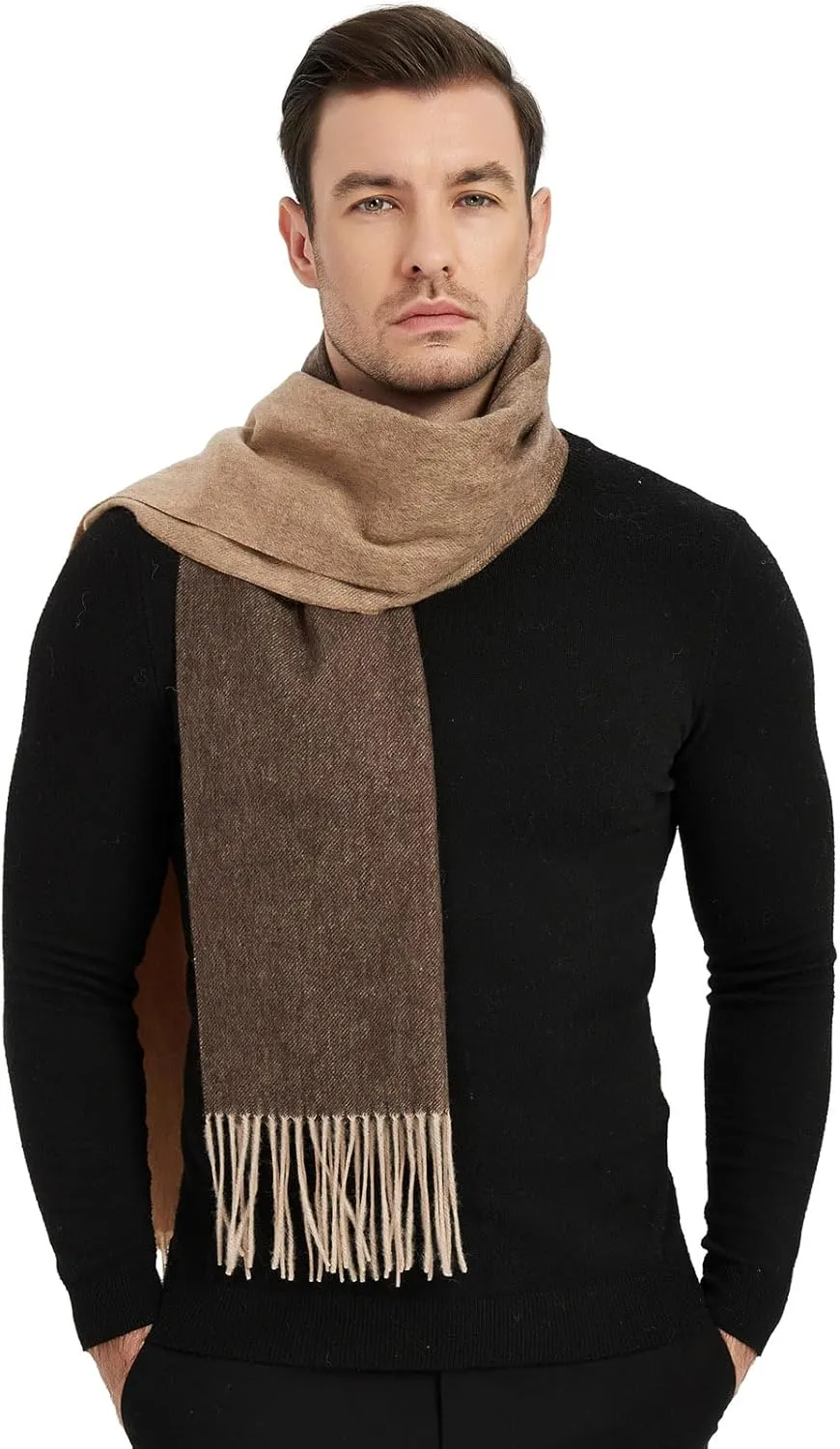 Novawo Mens Wool Scarf Warm and Soft Long Scarves Winter Stylish Scarves
