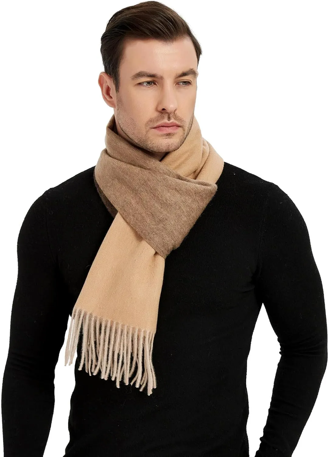 Novawo Mens Wool Scarf Warm and Soft Long Scarves Winter Stylish Scarves