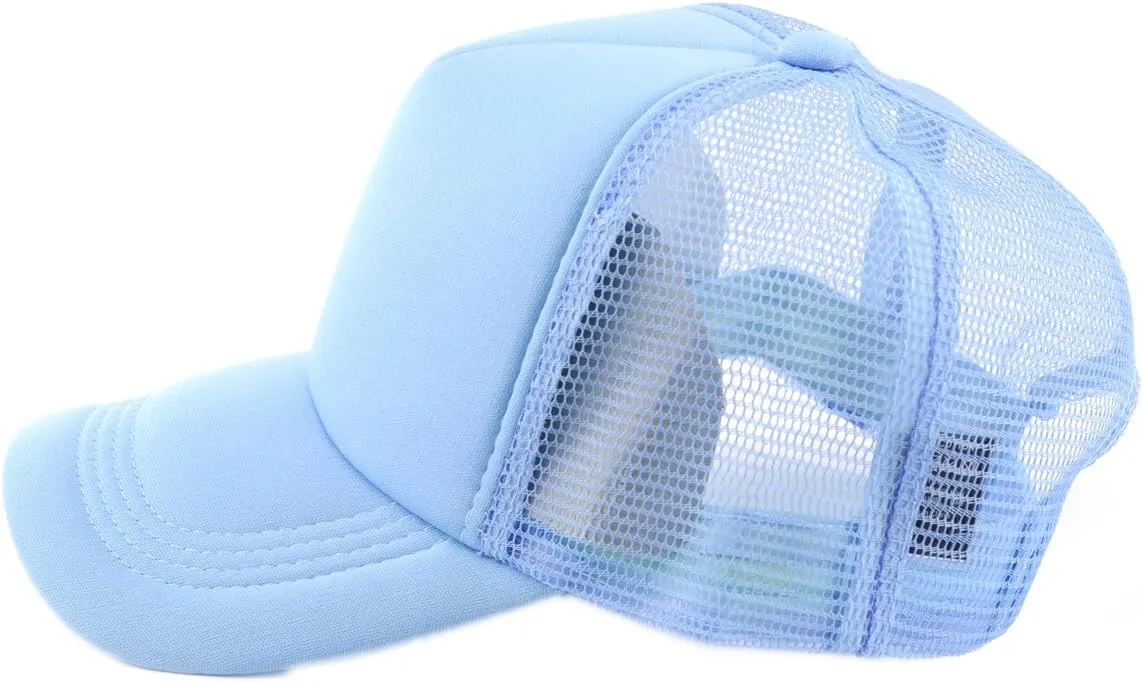 NYFASHION101 Blank Mesh Adjustable Snapback Cotton 6-Panel Trucker Hat Cap
