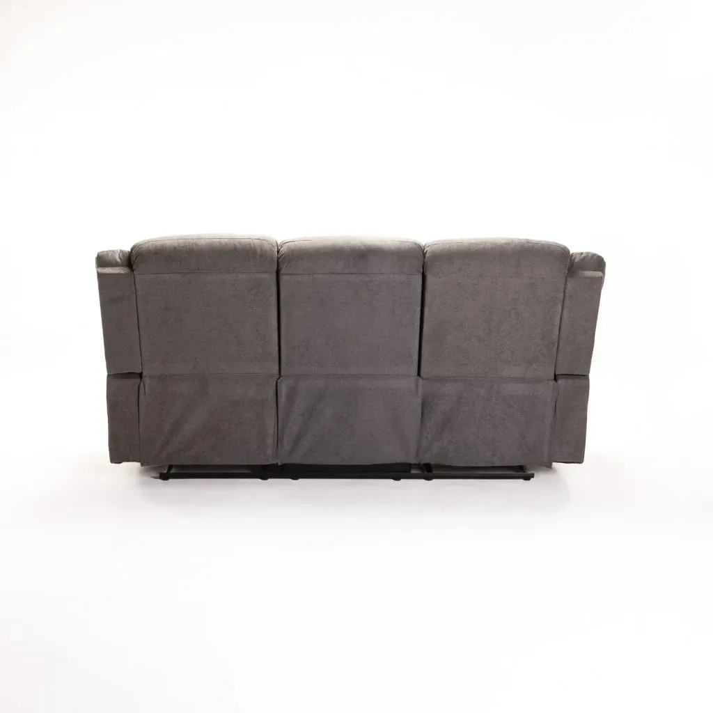 OLI FABRIC 3 SEATER RECLINER - DARK GREY