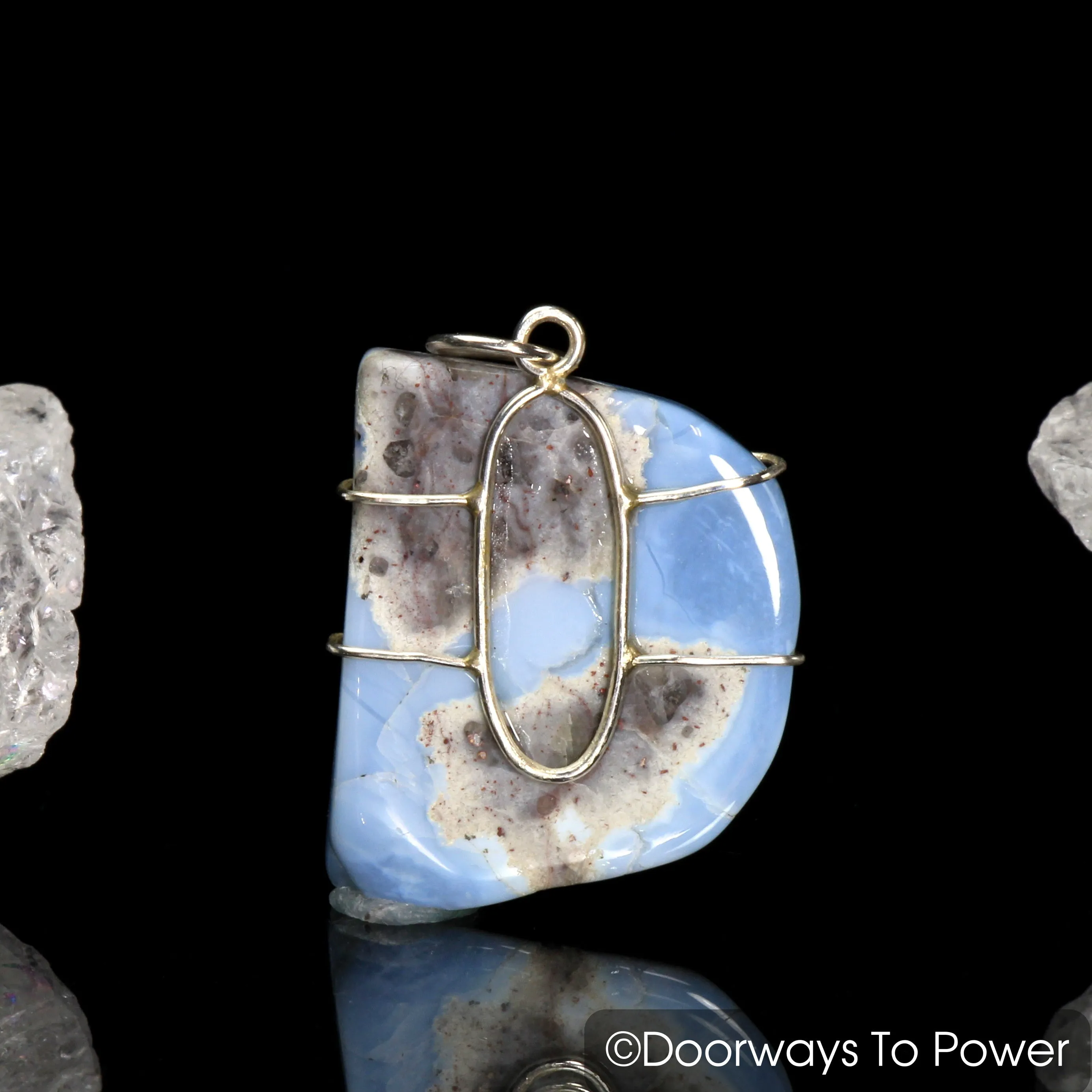 Owyhee Blue Opal Crystal Healing Pendant from Oregon .925 SS